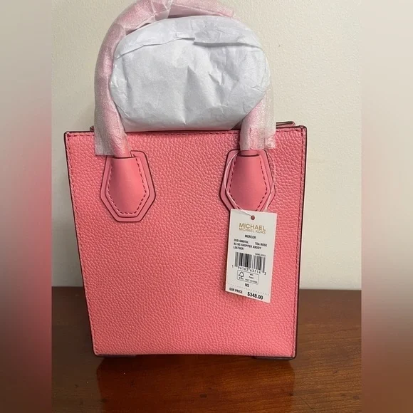 Michael Kors Extra Small Mercer crossbody Tote in pebbled leather pink! NWT - Picture 6 of 6